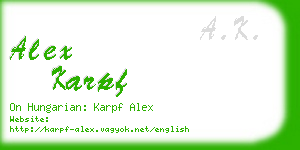 alex karpf business card